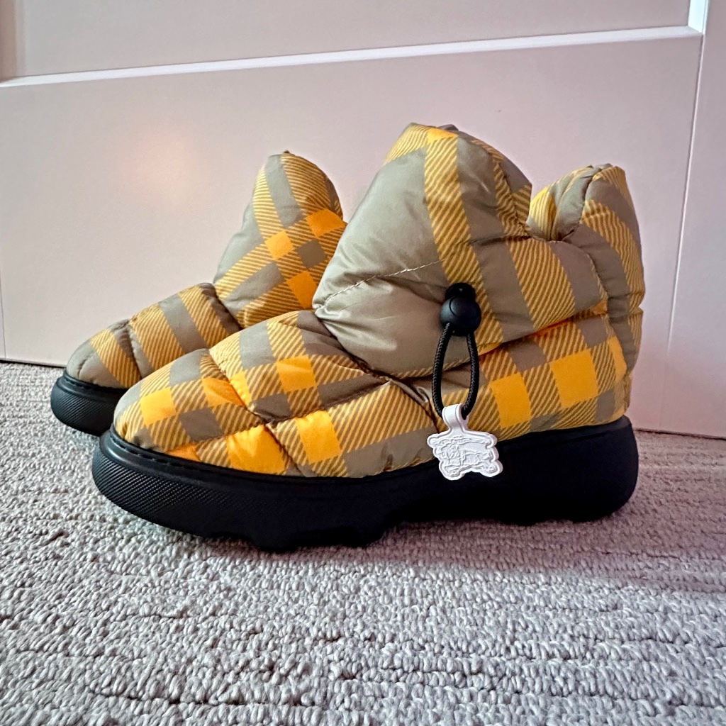 Burberry Darling Puffy Snow Boots In Hunter Check Sz 38.5/38 New $890!!